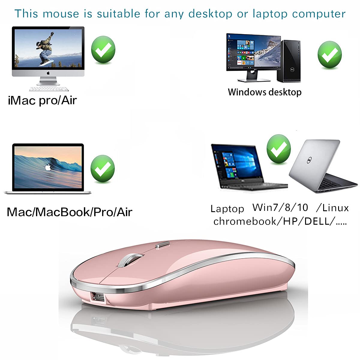 Foto 5 | Ratón Inalámbrico Jetta Para Ordenador Portátil Macbook Pro/air - Venta Internacional.