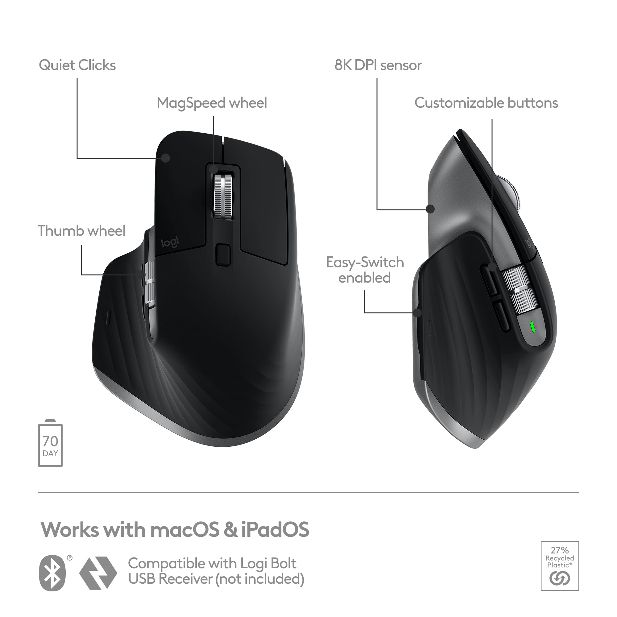 Foto 7 pulgar | Ratón Bluetooth Inalámbrico Logitech Mx Master 3s - Venta Internacional