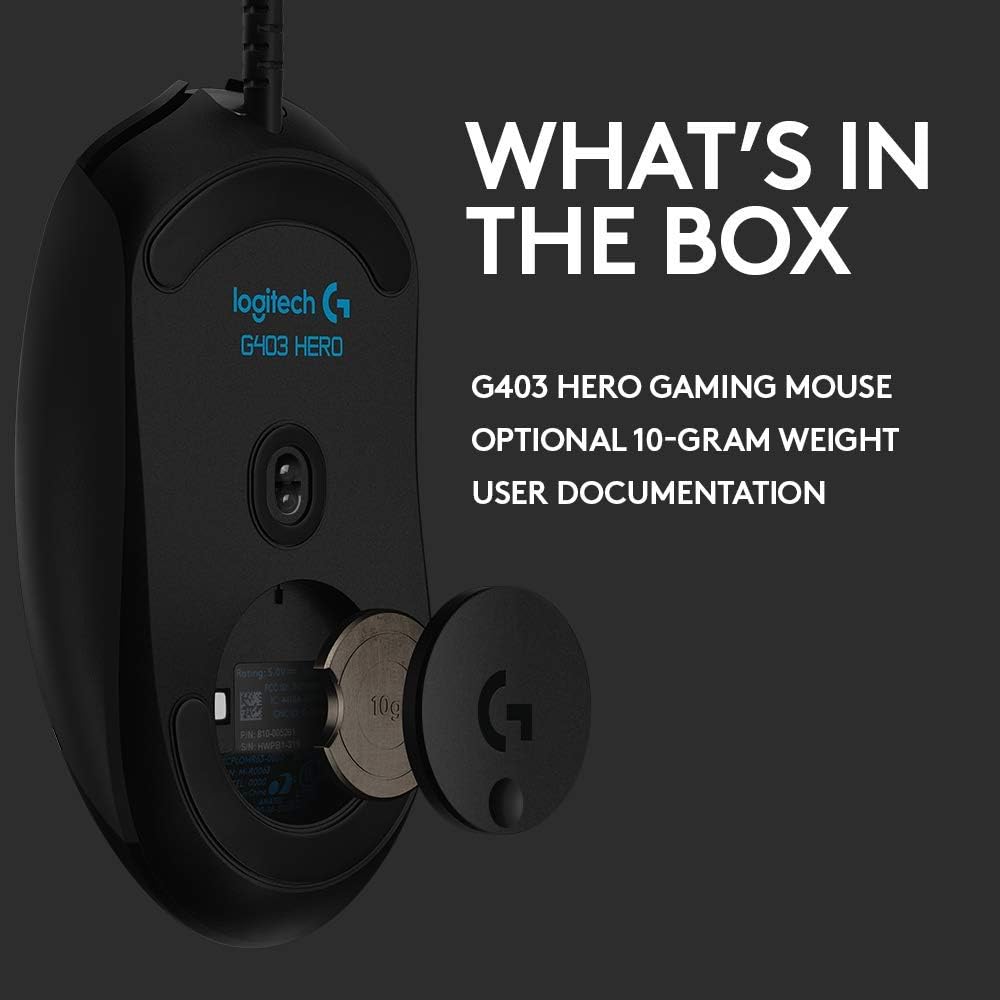 Foto 7 pulgar | Ratón Para Juegos Logitech G403 Hero 25k 87g+10g Negro - Venta Internacional.