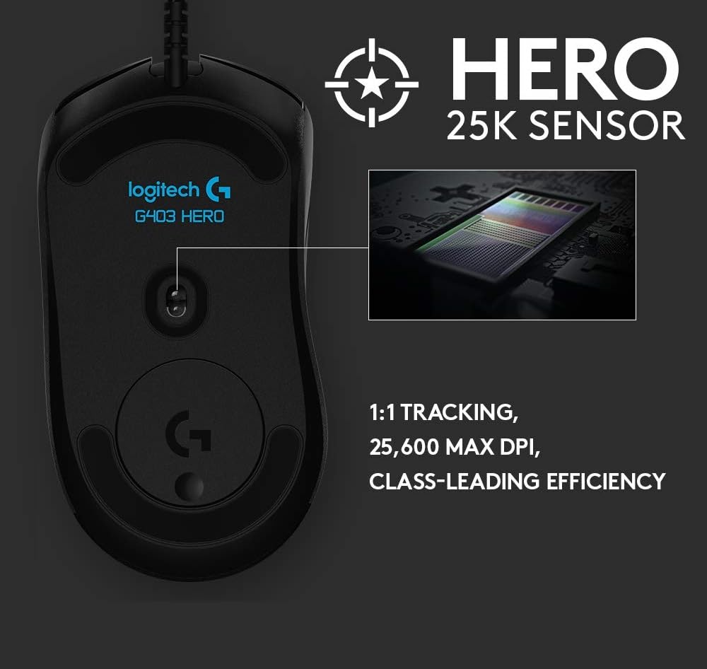 Foto 8 pulgar | Ratón Para Juegos Logitech G403 Hero 25k 87g+10g Negro - Venta Internacional.