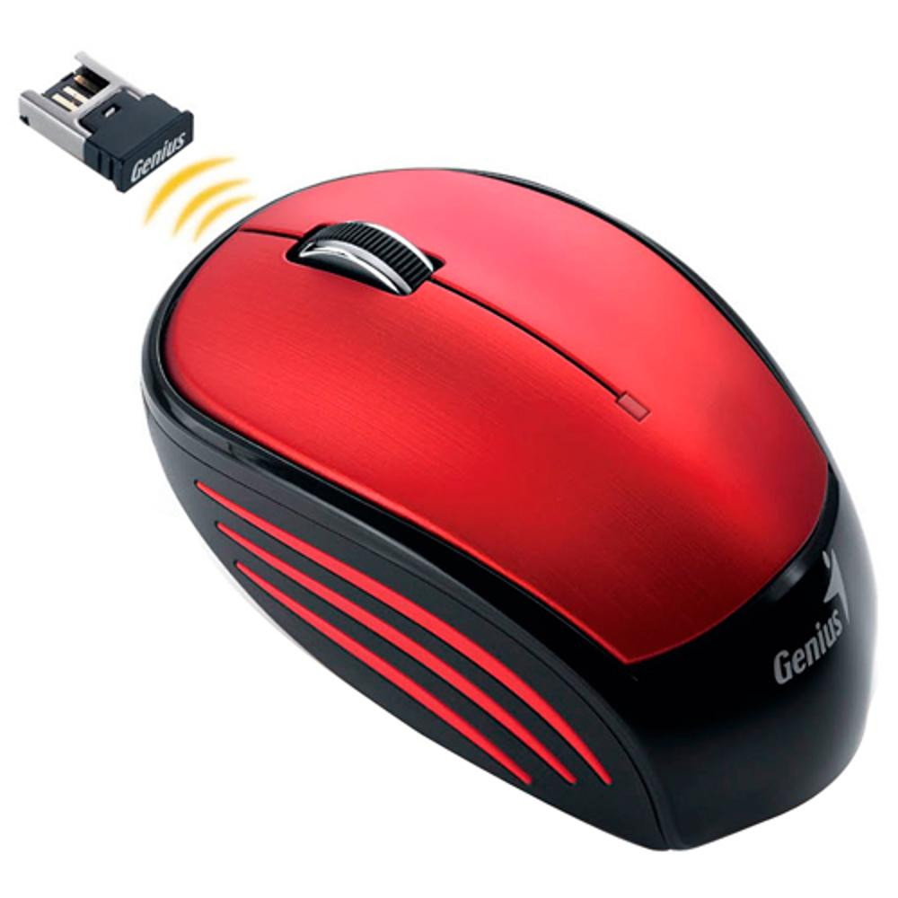 Mouse Óptico Ecologico Genius, Modelo Nx-6500, Color Rojo, Usb,  Gm-nx6500r