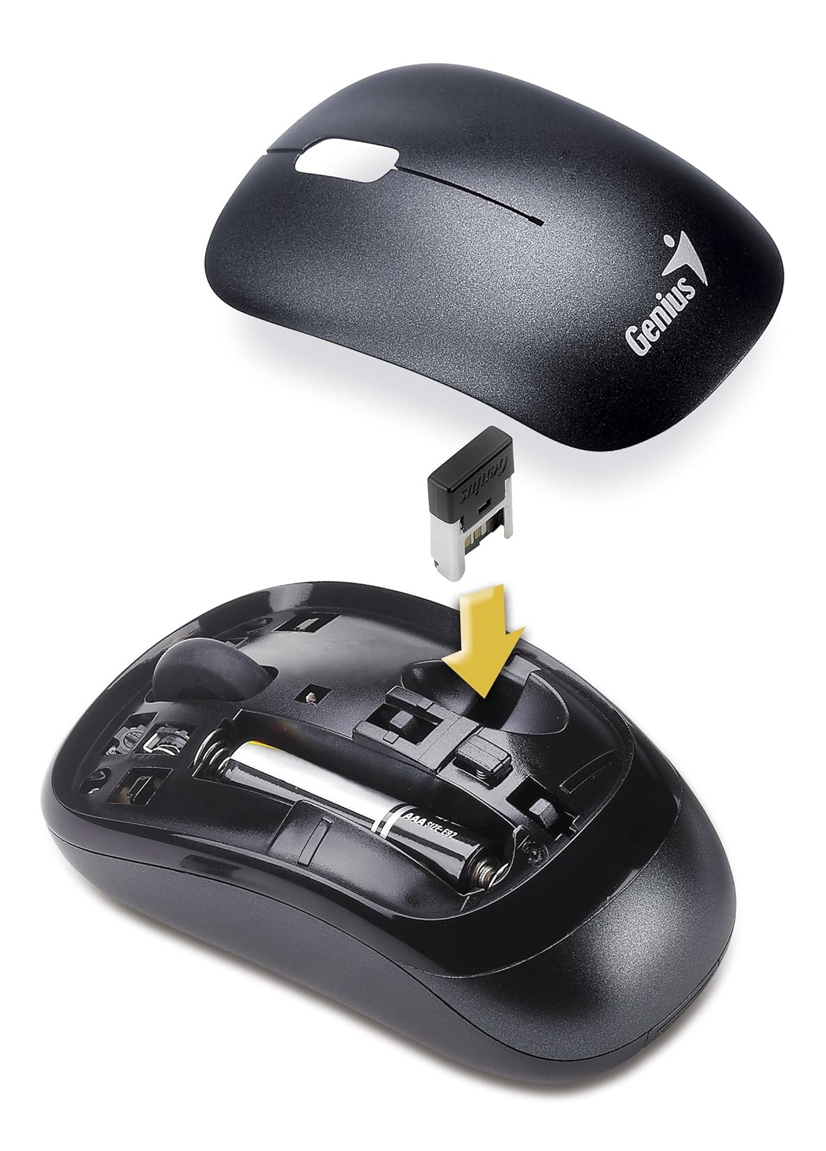 Foto 3 pulgar | Mouse Óptico Inalámbrico Genius, Modelo T6000, Color Negro, Usb,  Gm-t6000u