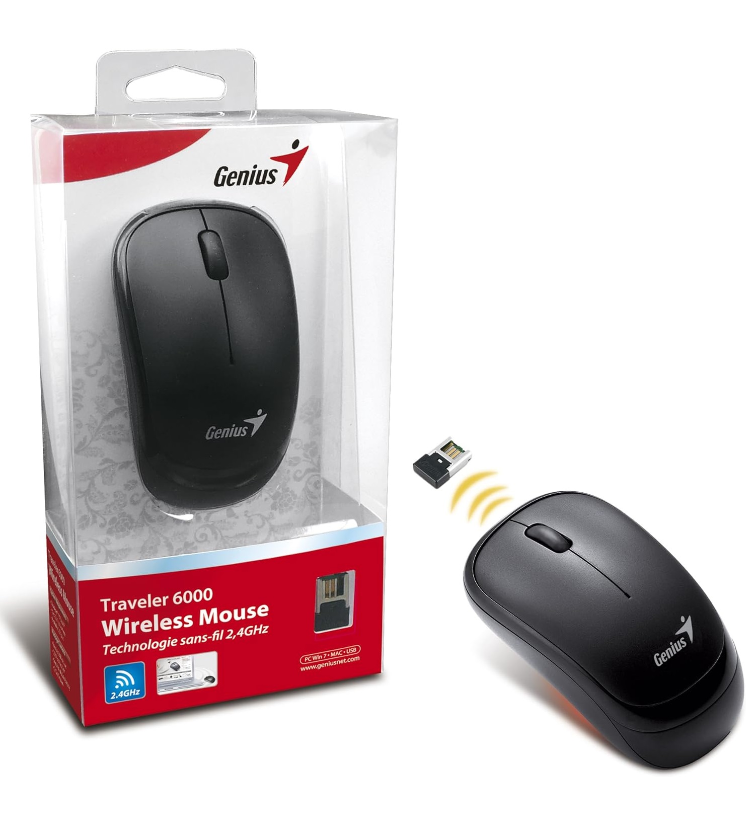 Foto 4 pulgar | Mouse Óptico Inalámbrico Genius, Modelo T6000, Color Negro, Usb,  Gm-t6000u