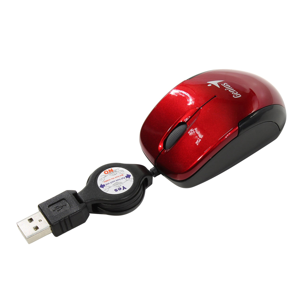 Mouse Óptico Micro Traveler Genius, Color Rojo, Usb,  Gm-mtur