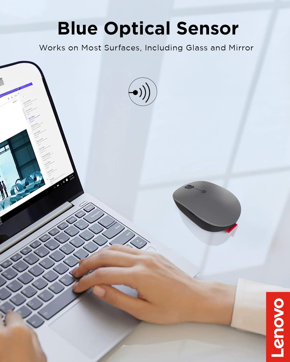 Foto 6 pulgar | Mouse Inalámbrico Lenovo Gris-Venta Internacional