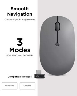 Foto 6 | Mouse Inalámbrico Lenovo Gris-Venta Internacional