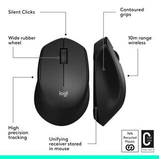 Foto 7 | Ratón Inalámbrico Logitech M330 Silent Con Receptor Usb De 2,4 Ghz, Negro - Venta Internacional.