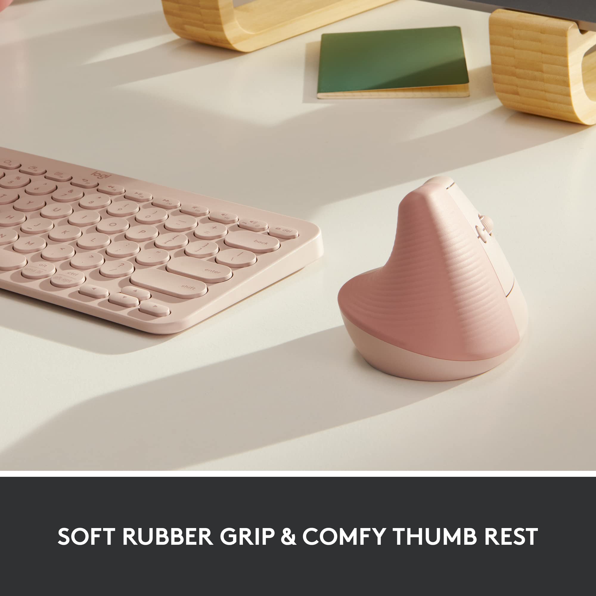 Foto 3 pulgar | Ratón Logitech Lift Vertical Ergonómico Inalámbrico Rose - Venta Internacional.
