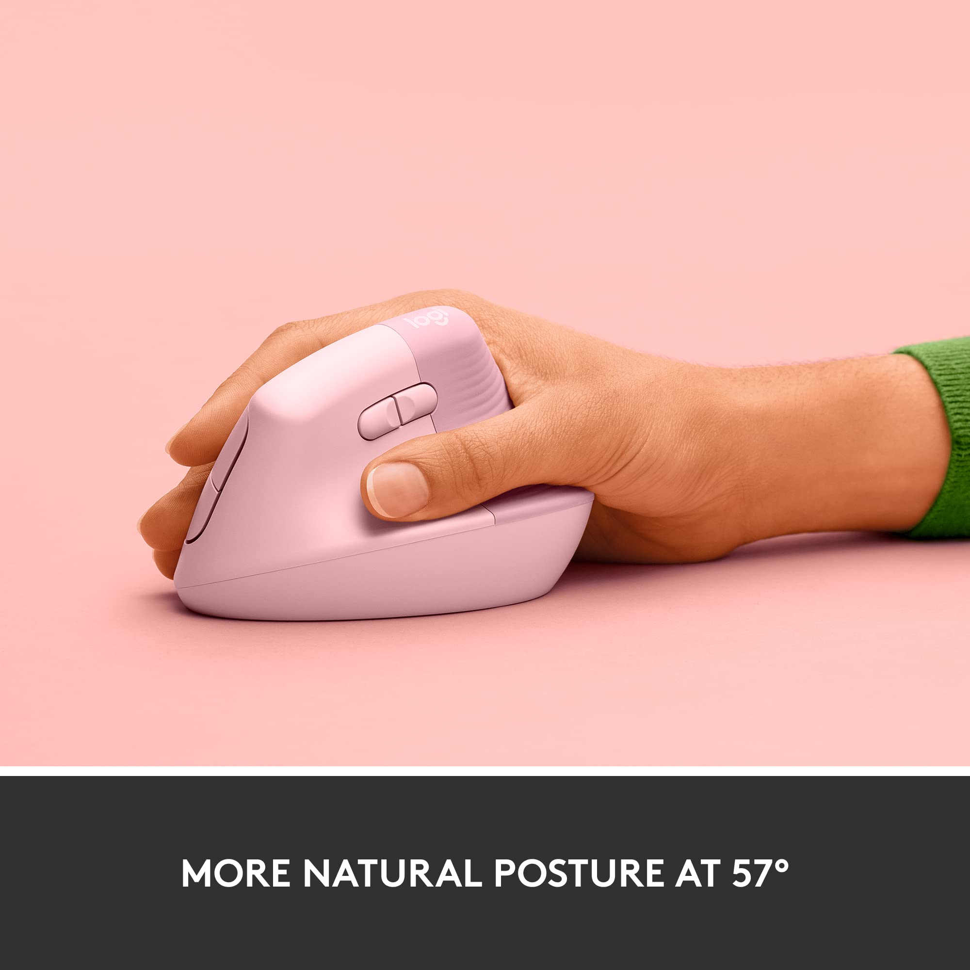 Foto 4 pulgar | Ratón Logitech Lift Vertical Ergonómico Inalámbrico Rose - Venta Internacional.