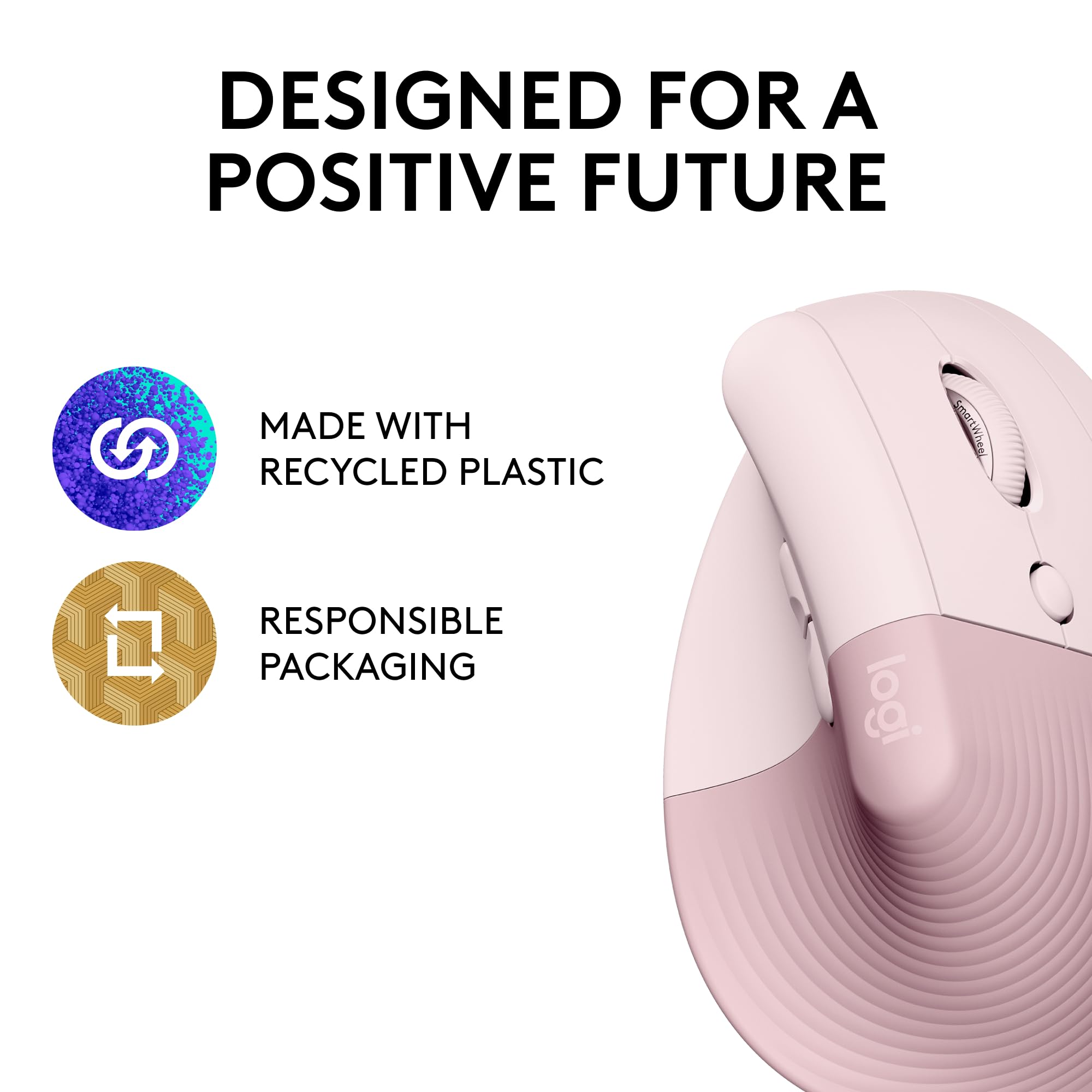 Foto 6 pulgar | Ratón Logitech Lift Vertical Ergonómico Inalámbrico Rose - Venta Internacional.