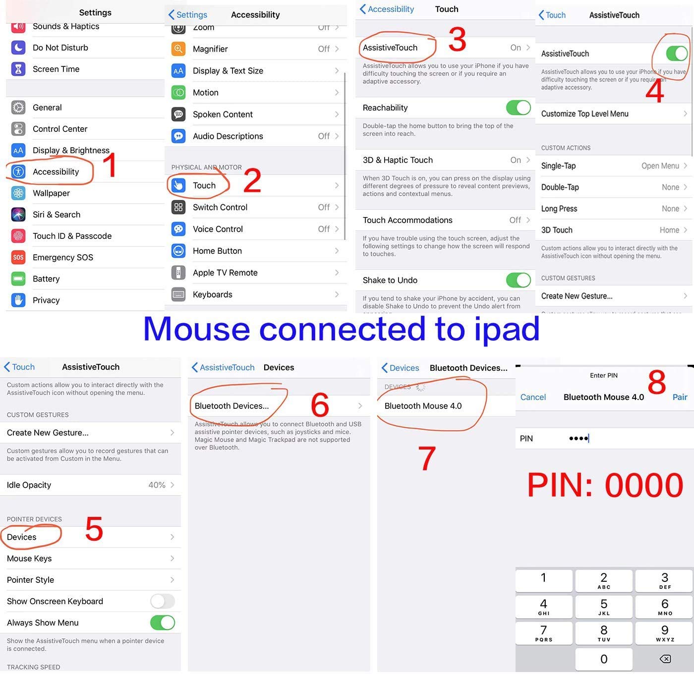 Foto 8 pulgar | Ratón Bluetooth Peibo Inalámbrico Recargable para Ipad Pro Air - Venta Internacional