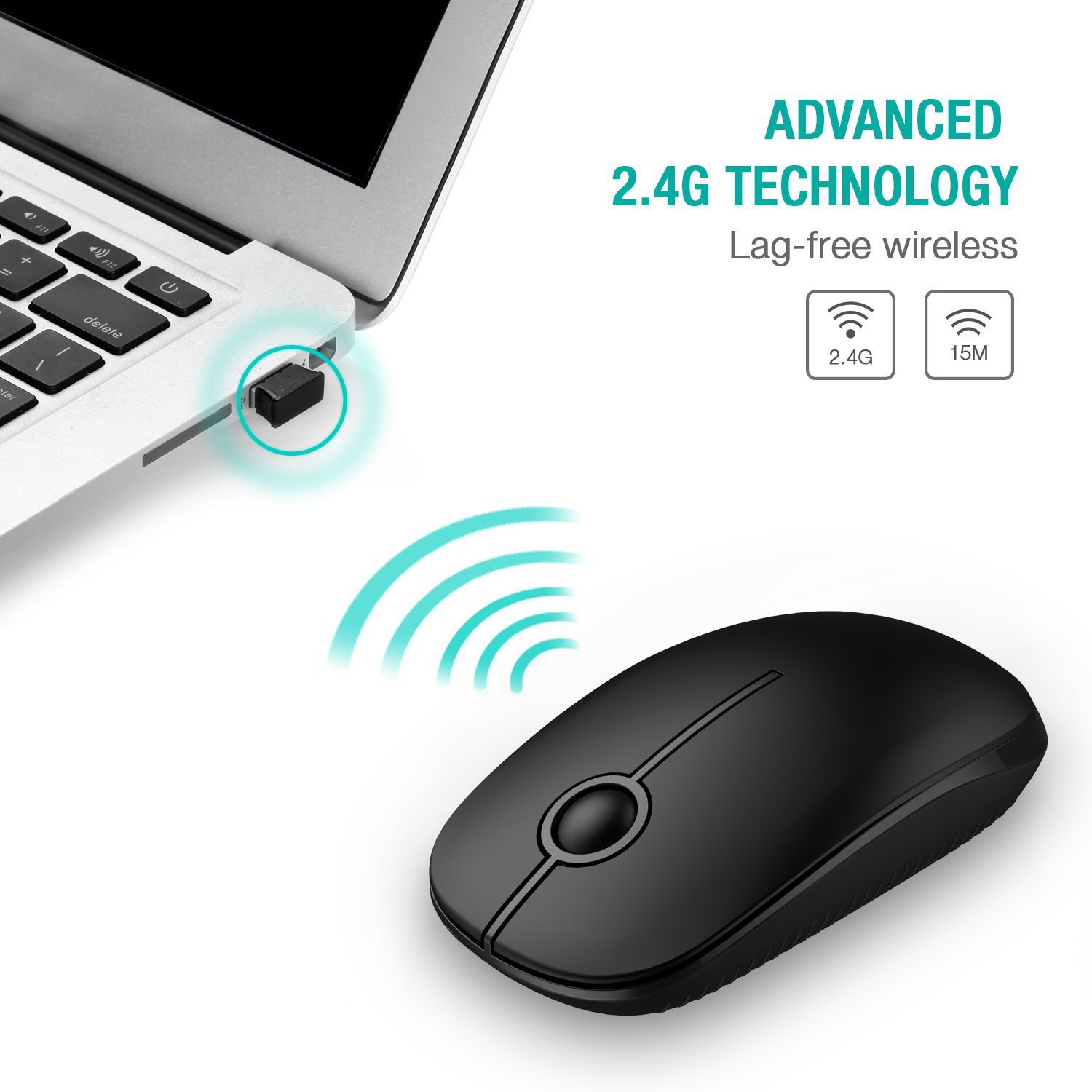 Foto 4 pulgar | Ratón Inalámbrico Vssoplor 2.4g Slim Portable Para Pc Negro - Venta Internacional.