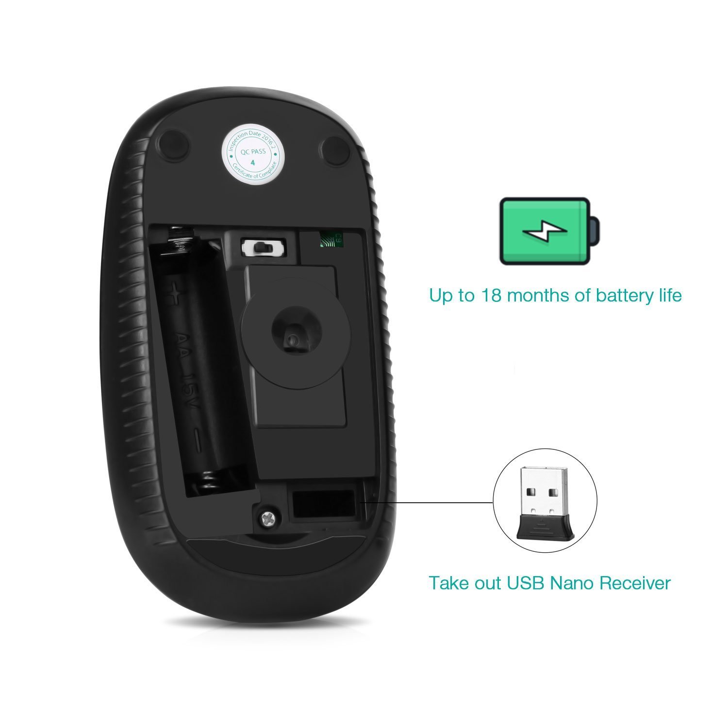 Foto 8 pulgar | Ratón Inalámbrico Vssoplor 2.4g Slim Portable Para Pc Negro - Venta Internacional.