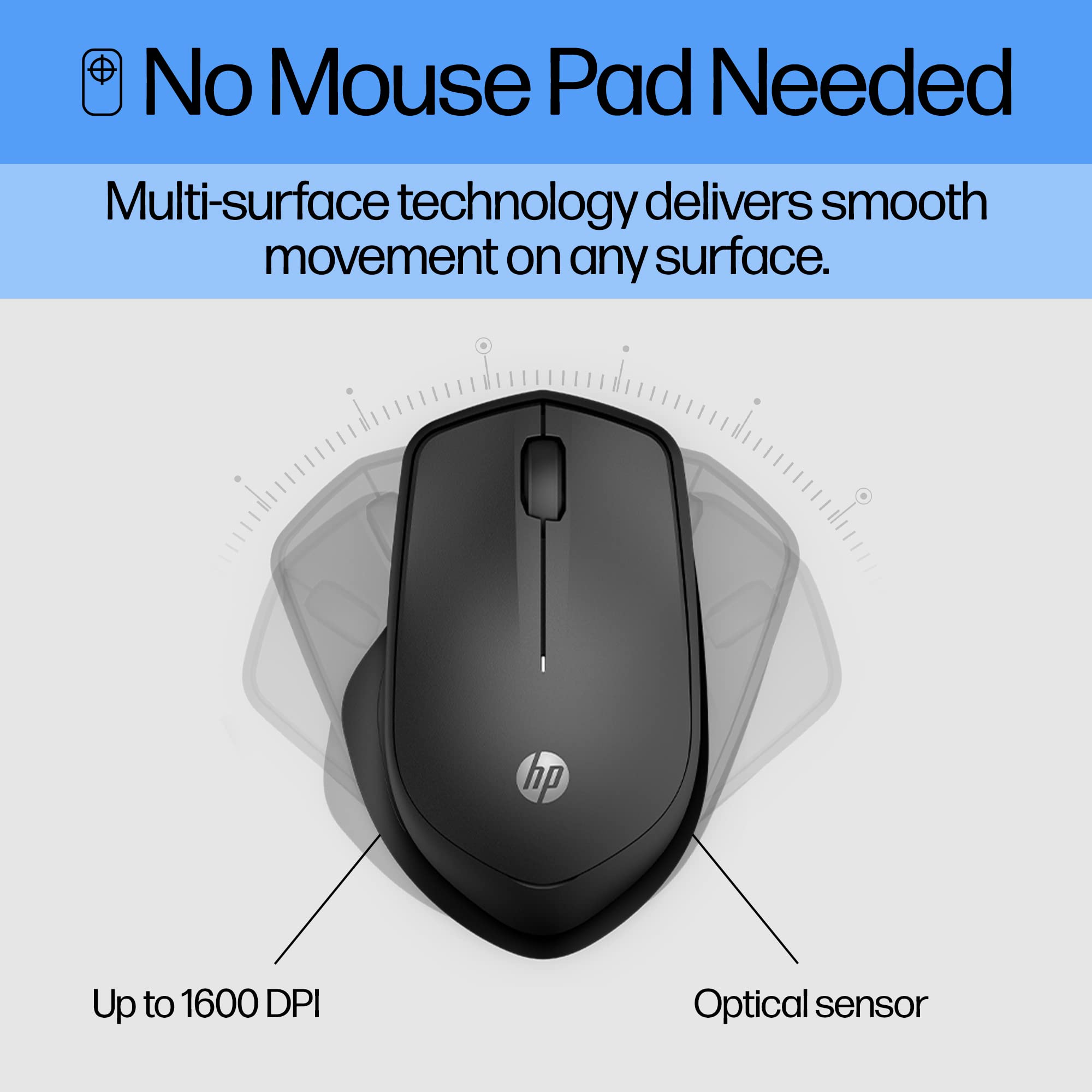 Foto 7 pulgar | Ratón Hp Wireless Silent 280m Ergonómico Con Batería De 18 Meses - Venta Internacional.