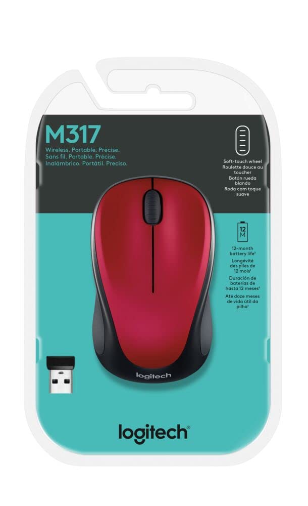 Foto 6 pulgar | Ratón Inalámbrico Logitech M317, 2,4 Ghz, 1000 Dpi, Batería De 12 Meses, Rojo - Venta Internacional.