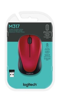 Foto 5 | Ratón Inalámbrico Logitech M317, 2,4 Ghz, 1000 Dpi, Batería De 12 Meses, Rojo - Venta Internacional.