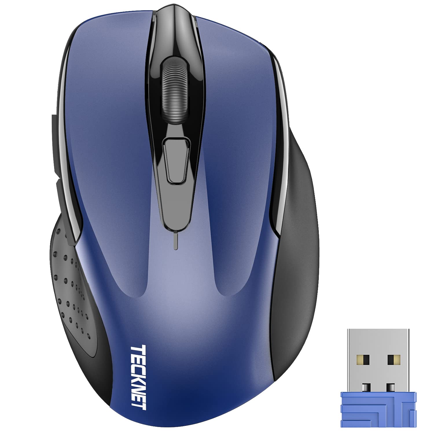 Ratón Inalámbrico Tecknet 2,4 Ghz 2400 Dpi, 24 Meses De Batería, Azul - Venta Internacional.