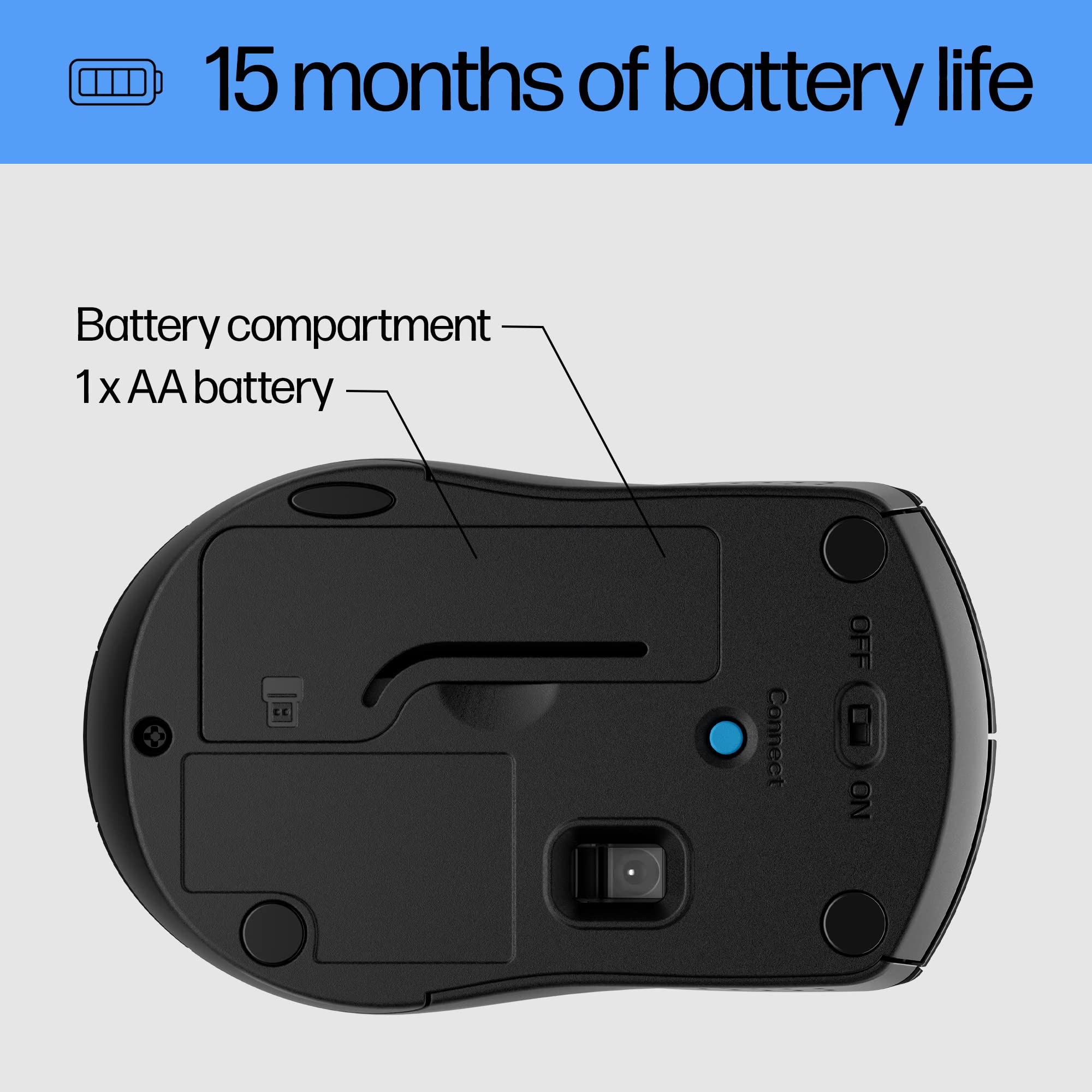 Foto 8 pulgar | Ratón Inalámbrico Hp X3000 G3 Blue 1600 Dpi Con Batería De 15 Meses - Venta Internacional.