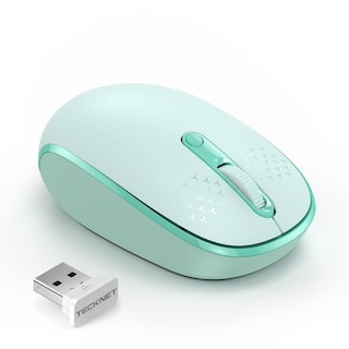Foto 1 | Ratón Inalámbrico Tecknet Para Portátil 2.4g Con 4 Botones, Color Verde Menta - Venta Internacional.