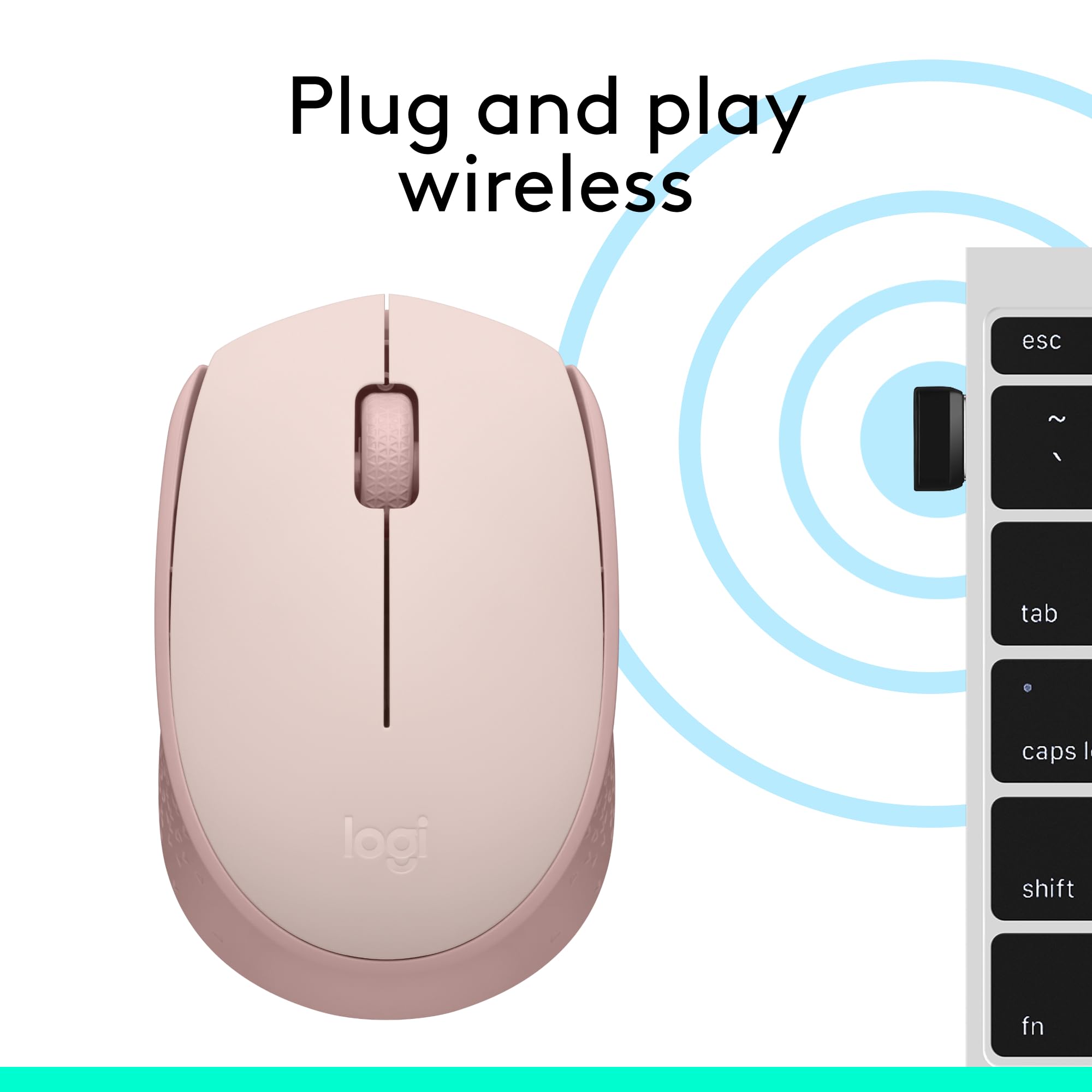 Foto 8 pulgar | Ratón Inalámbrico Logitech M170 Para Pc Mac Laptop - Rose - Venta Internacional.