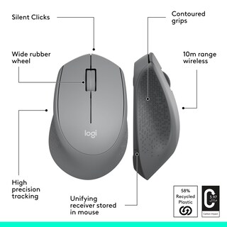 Foto 7 | Ratón Inalámbrico Logitech M330 Silent Con Receptor Usb De 2,4 Ghz, Color Gris - Venta Internacional.