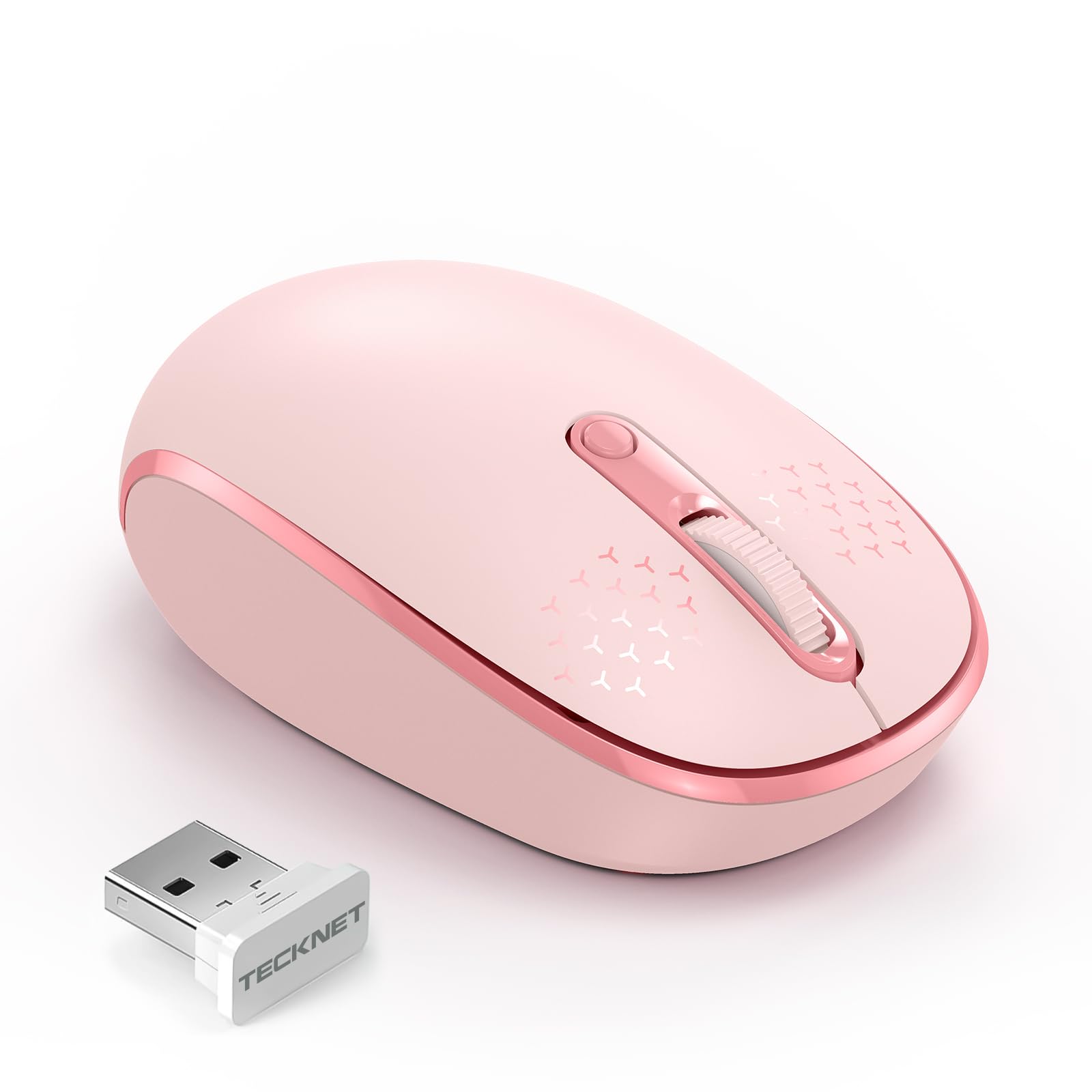 Ratón Inalámbrico Tecknet 2.4g 4 Botones 1600/1200/800 Dpi - Rosa - Venta Internacional.