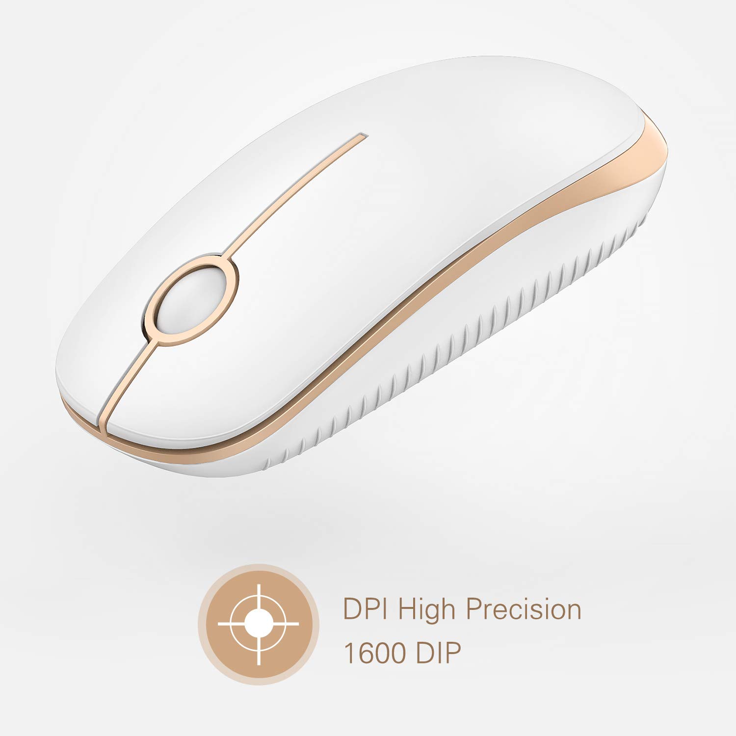 Foto 4 pulgar | Ratón Inalámbrico Vssoplor 2.4g Slim Portable Para Pc Blanco/dorado - Venta Internacional.