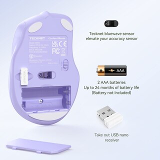 Foto 4 | Ratón Inalámbrico Tecknet M003 2.4g 4000 Dpi Con Batería De 24 Meses - Venta Internacional.