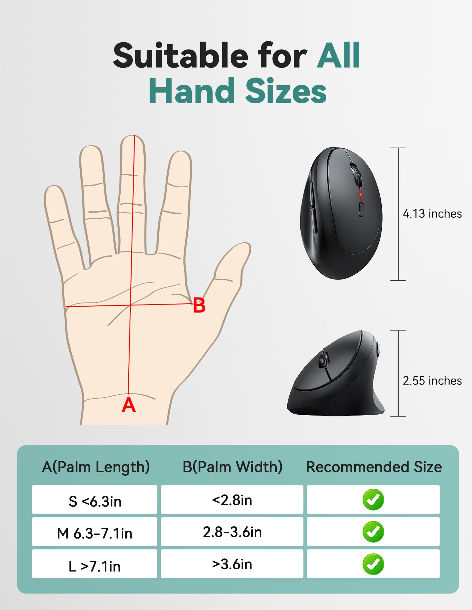 Foto 7 pulgar | Ratón Ergonómico Inalámbrico Tecknet 4800 Dpi 6 Botones - Negro - Venta Internacional.