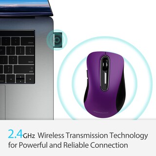 Foto 4 | Mouse Inalámbrico Memzuoix 2.4g 1400 Dpi con Receptor Usb Morado - Venta Internacional
