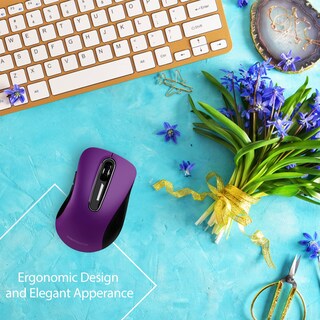 Foto 6 | Mouse Inalámbrico Memzuoix 2.4g 1400 Dpi con Receptor Usb Morado - Venta Internacional