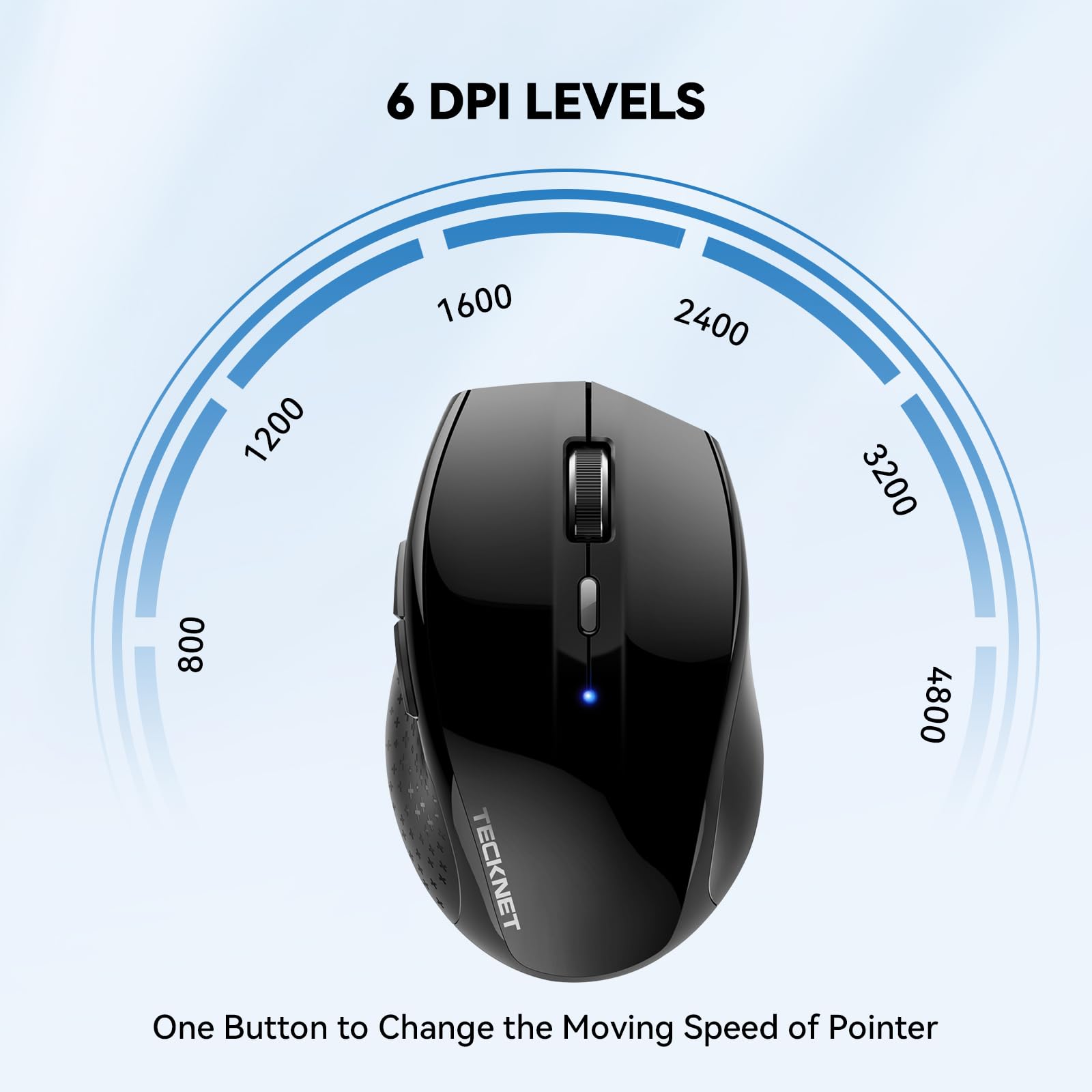 Foto 3 pulgar | Ratón Bluetooth Tecknet Ewm01308ba03 4800 Dpi Batería De 2 Años - Venta Internacional