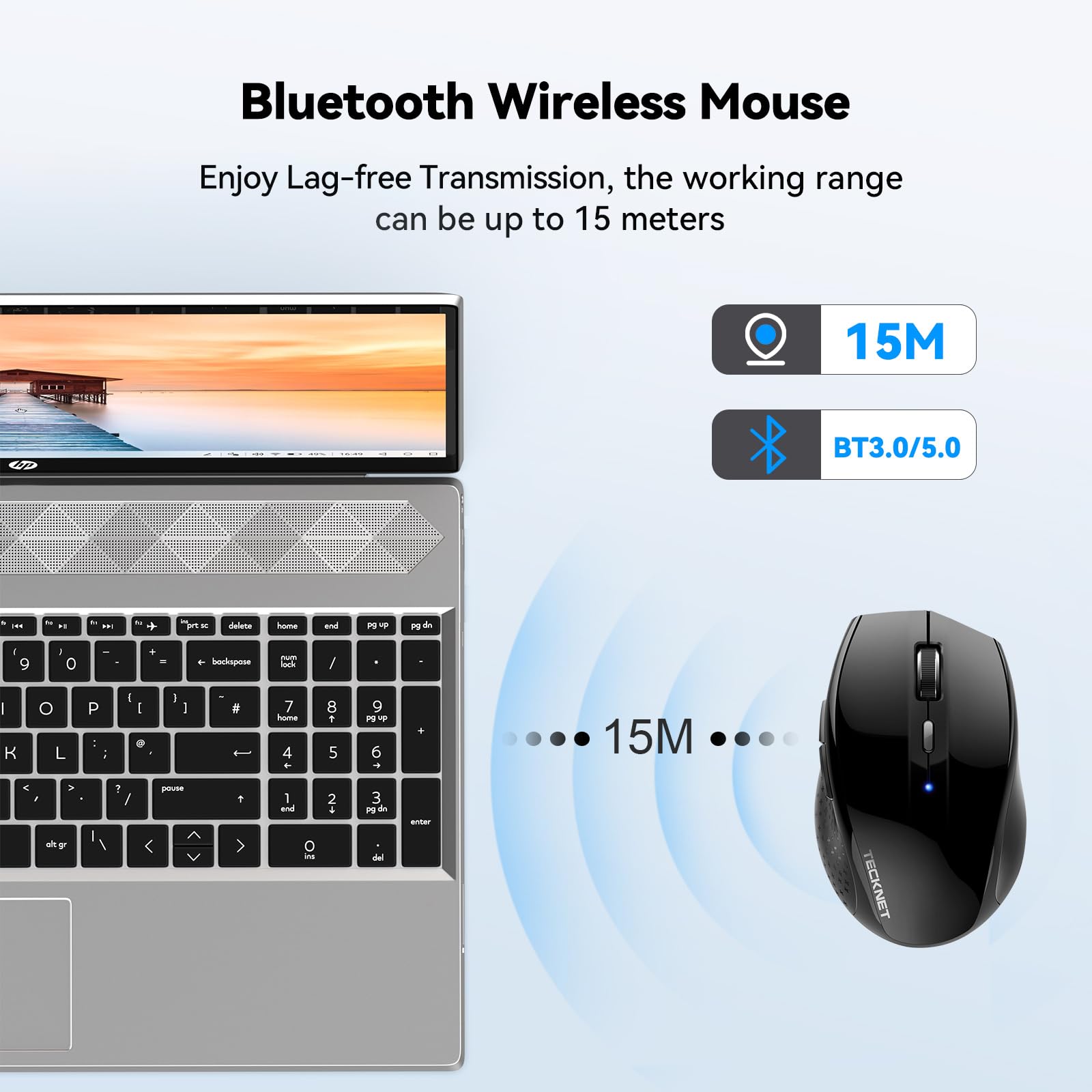 Foto 4 pulgar | Ratón Bluetooth Tecknet Ewm01308ba03 4800 Dpi Batería De 2 Años - Venta Internacional