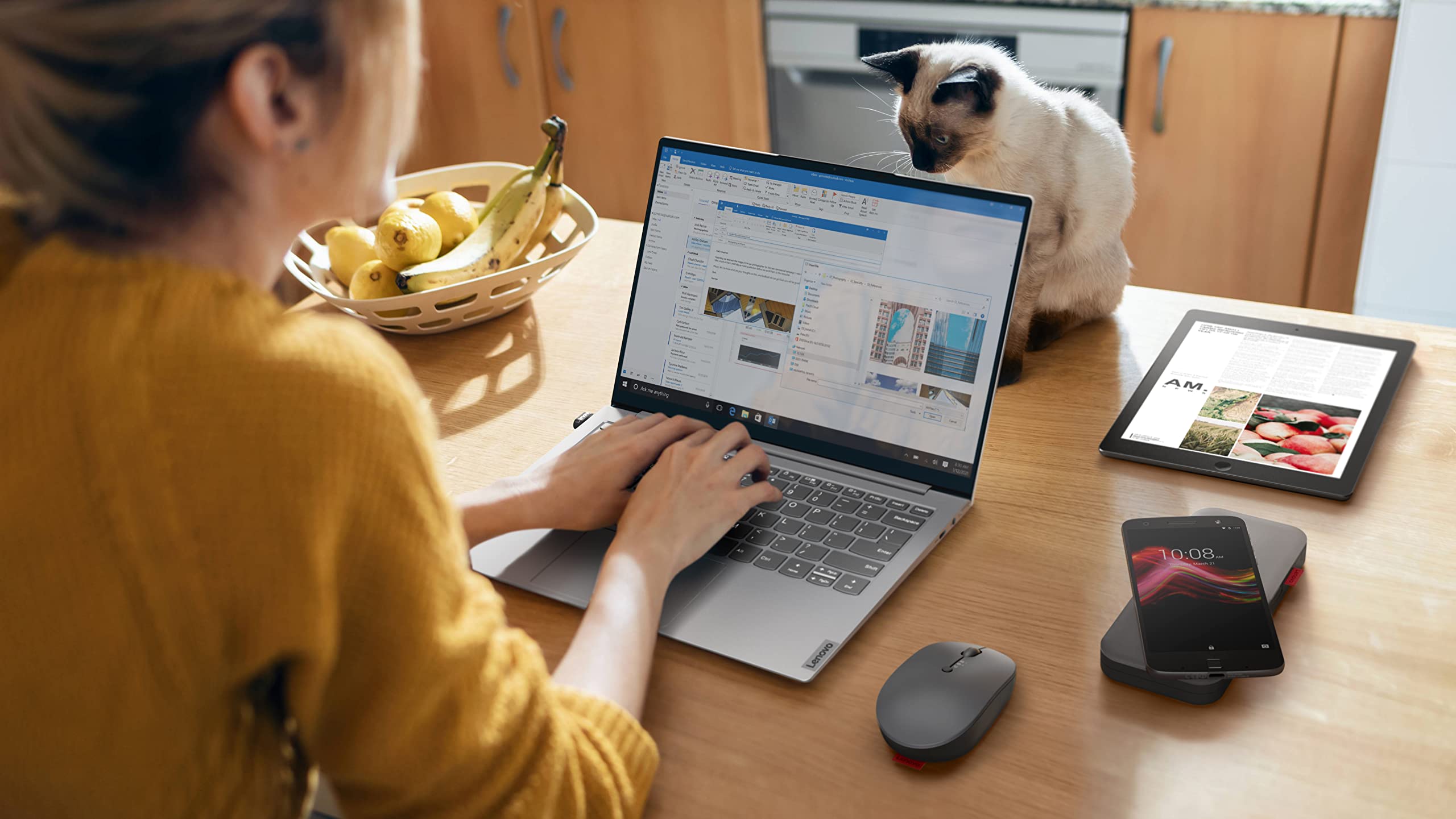 Foto 2 | Ratón Inalámbrico Lenovo Go Multidispositivo Gy51c21211 Gris - Venta Internacional