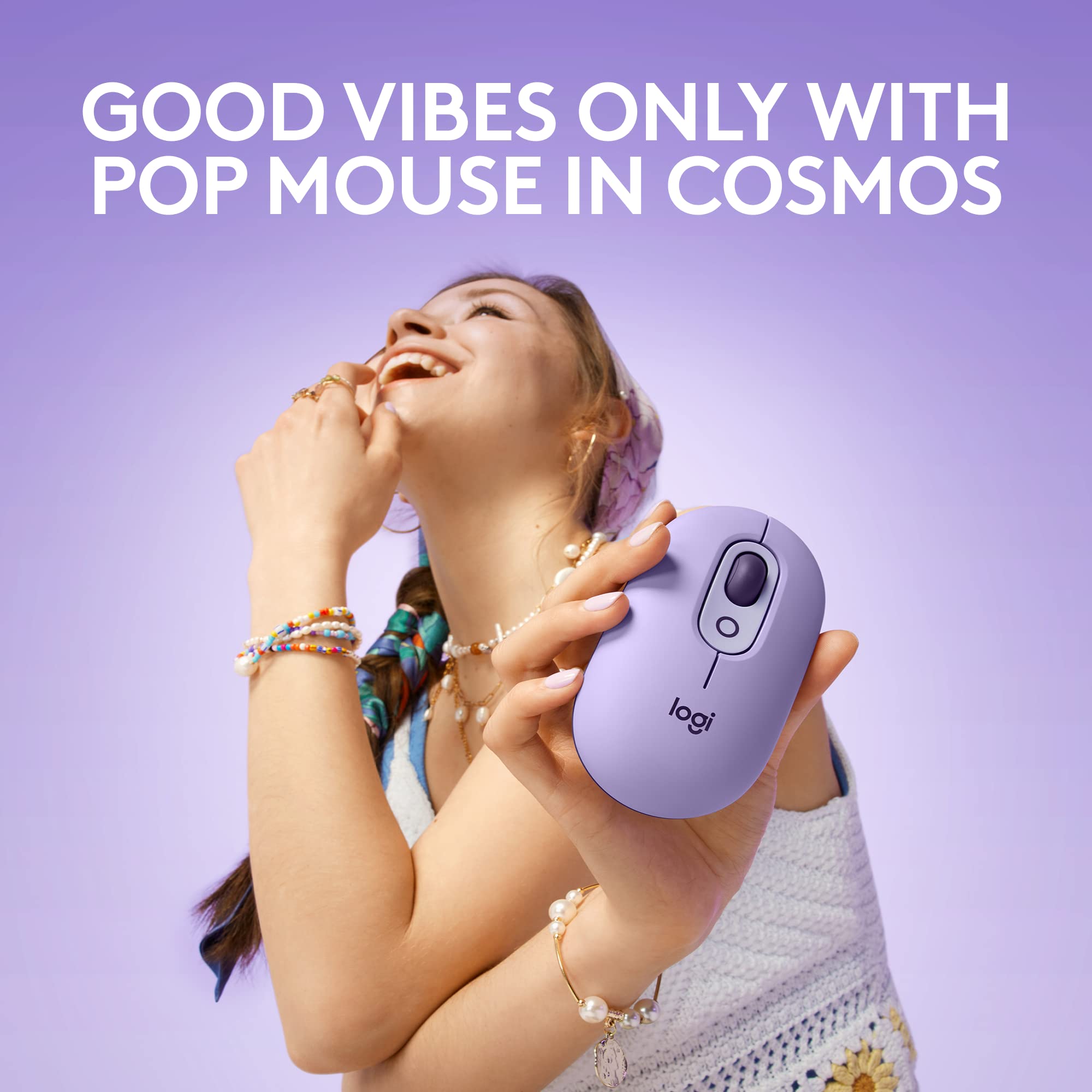 Foto 3 pulgar | Ratón Inalámbrico Logitech Pop Cosmos Con Emojis Personalizables - Venta Internacional.