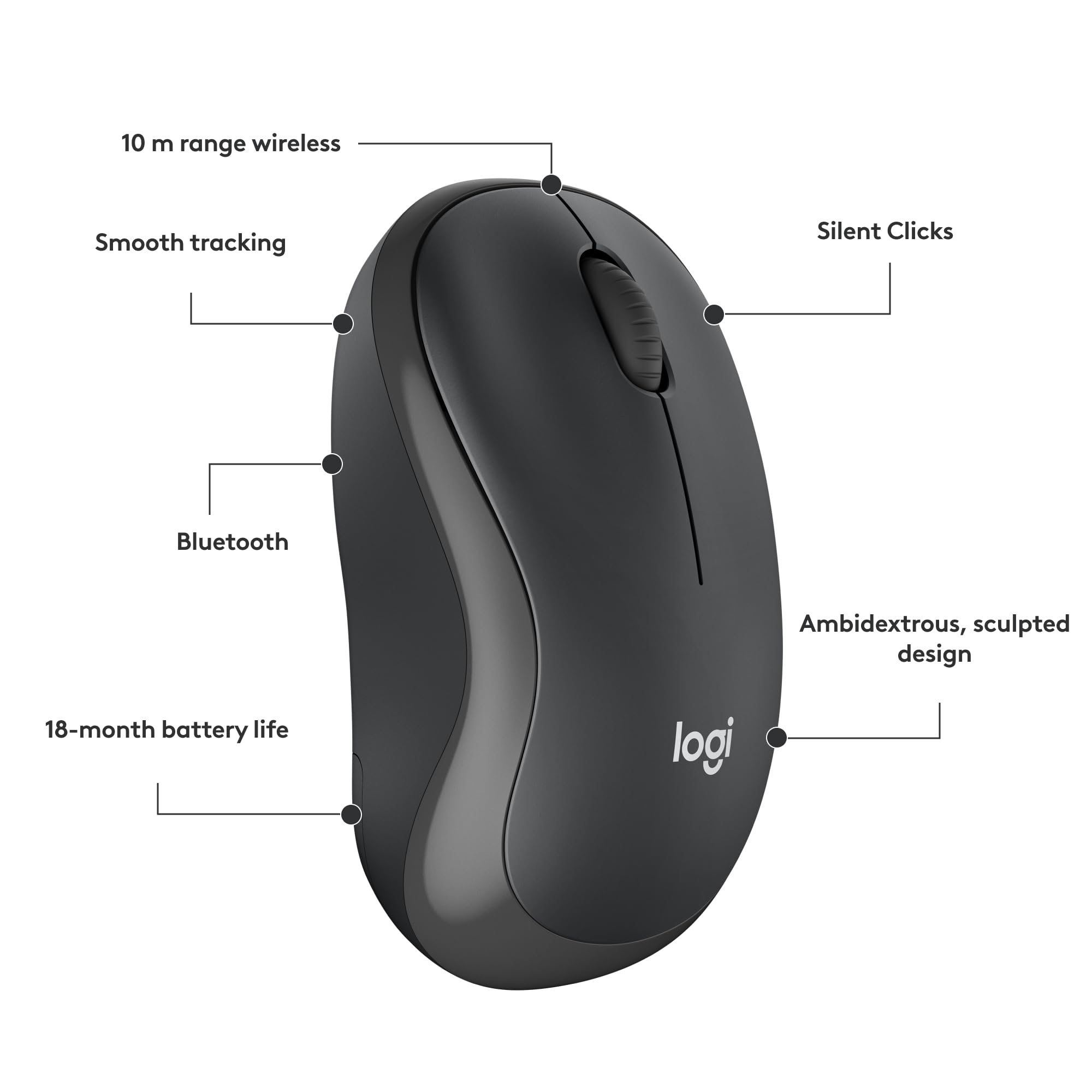 Foto 8 pulgar | Ratón Bluetooth Logitech M240 Silent Wireless Graphite - Venta Internacional.