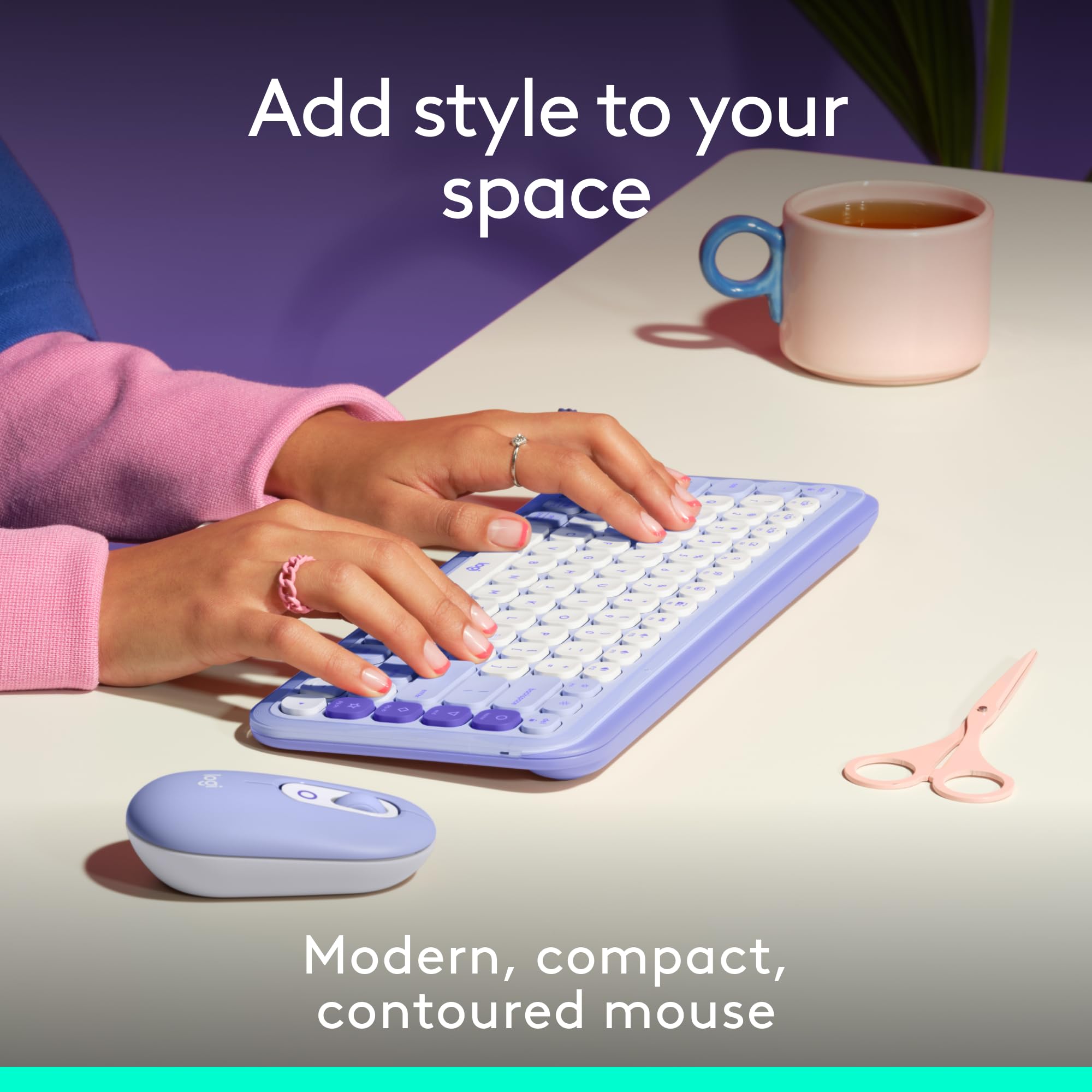 Foto 3 pulgar | Mouse Inalámbrico Logitech Lila-Venta Internacional