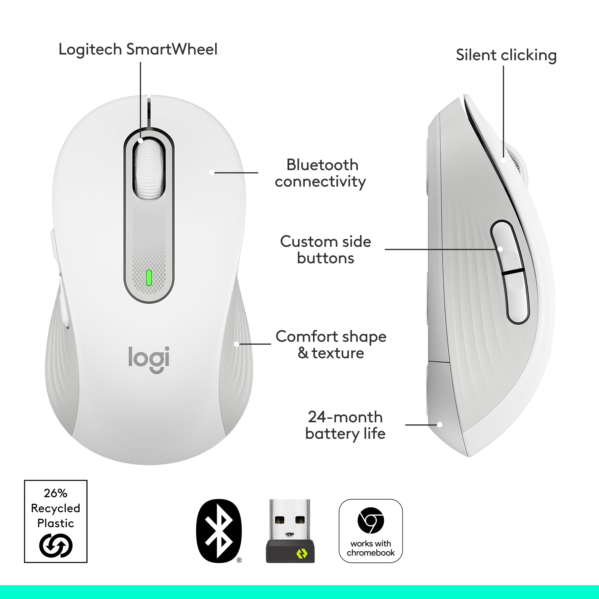 Foto 8 pulgar | Ratón Inalámbrico Logitech Signature M650 L Para Manos Grandes - Venta Internacional.