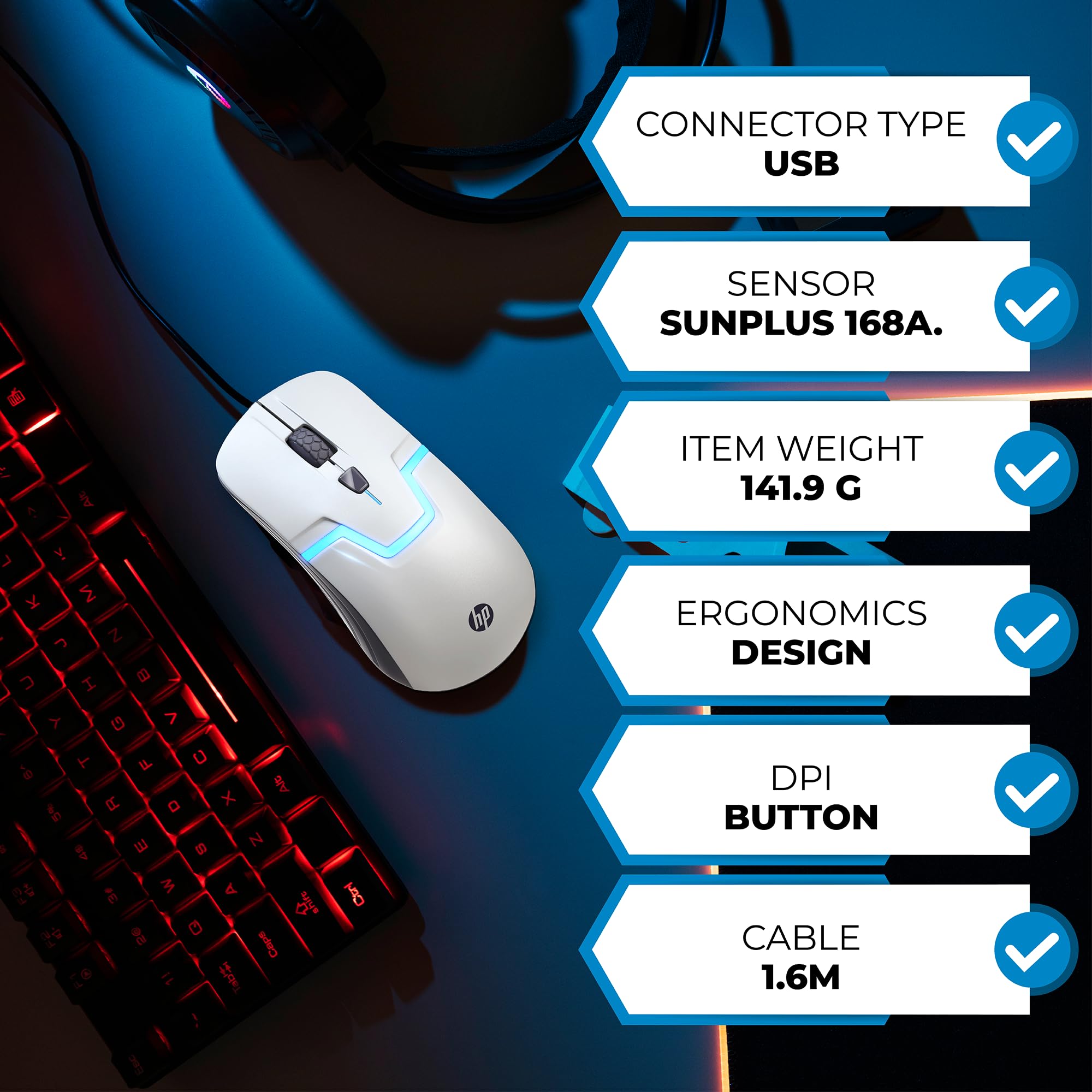 Foto 4 pulgar | Ratón Para Juegos Hp Con Cable De Alto Rendimiento Con Led De 7 Colores - Venta Internacional.