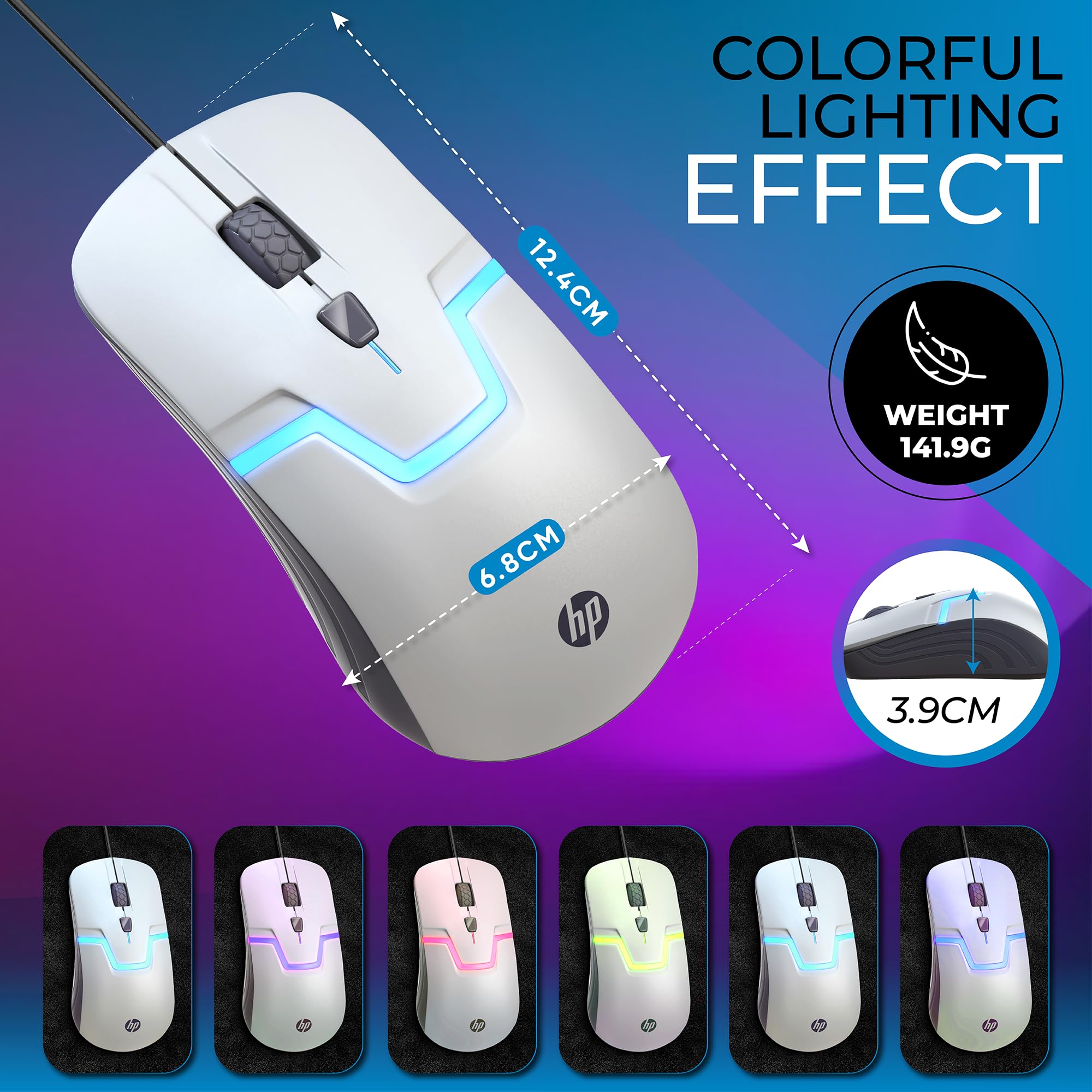 Foto 7 pulgar | Ratón Para Juegos Hp Con Cable De Alto Rendimiento Con Led De 7 Colores - Venta Internacional.