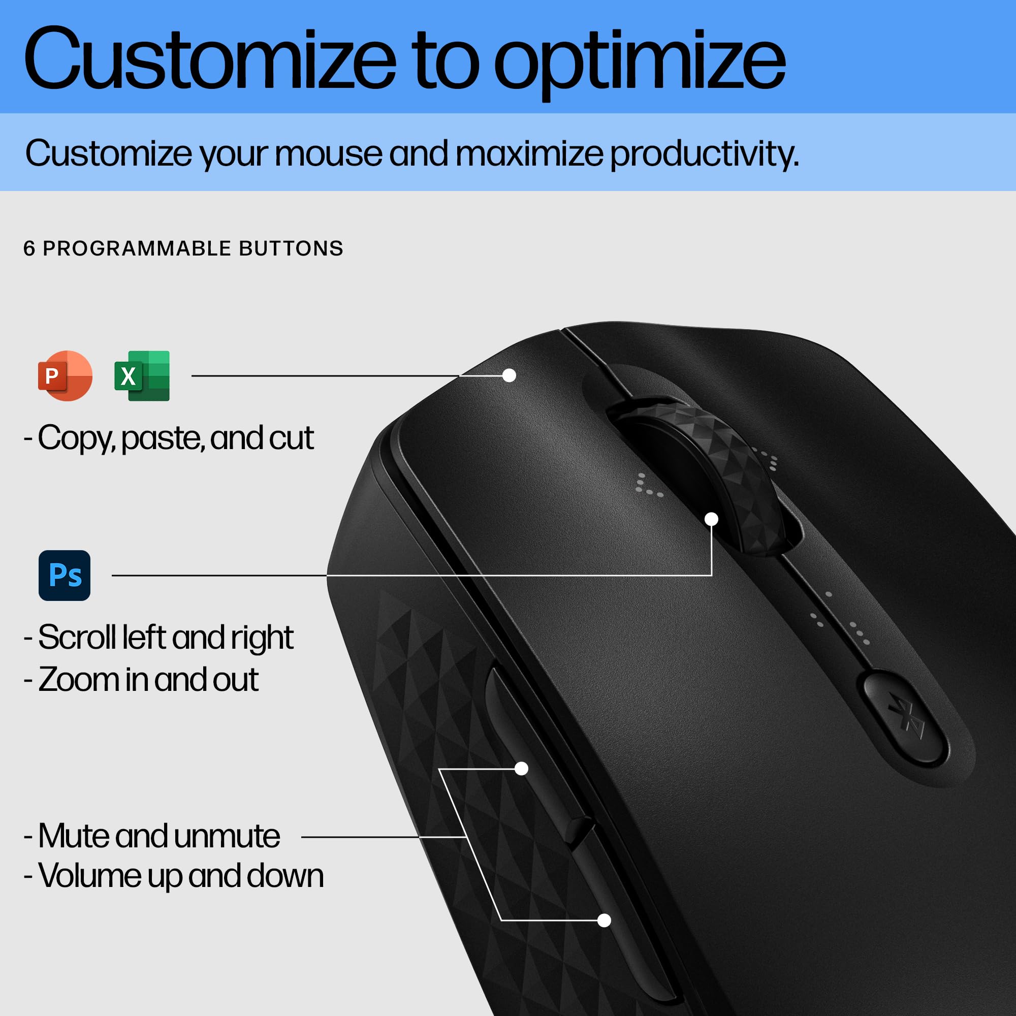 Foto 4 pulgar | Ratón Bluetooth Hp 420 Programable, 4k Dpi, Batería De 2 Años - Venta Internacional.