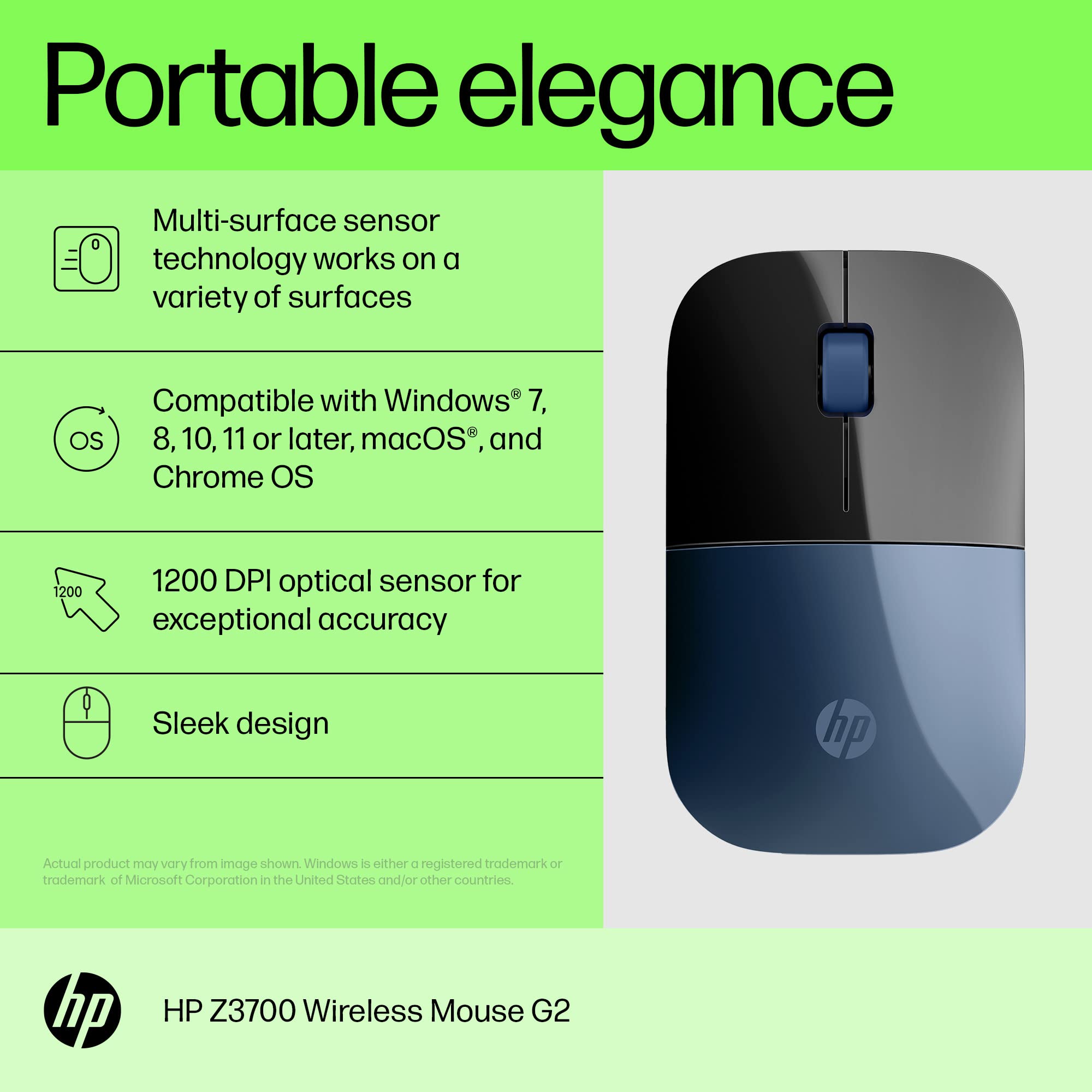 Foto 5 pulgar | Ratón Inalámbrico Hp Z3700 G2 Lumiere Blue 1200 Dpi - Venta Internacional