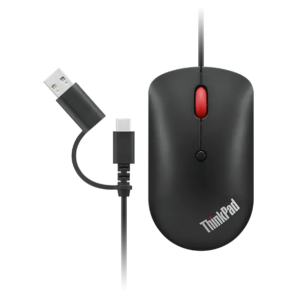 Foto 3 pulgar | Mouse Lenovo Mon6uo Usb-c 2400 dpi Alambrico Negro