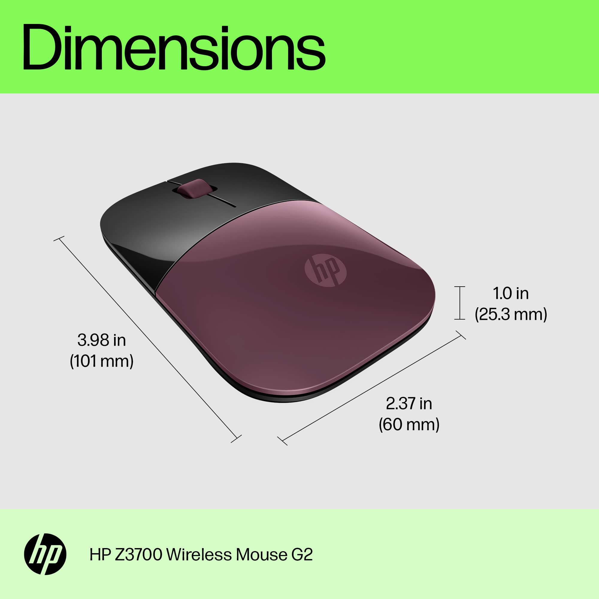 Foto 6 | Ratón Inalámbrico Hp Z3700 G2 Berry Mauve 1200 Dpi - Venta Internacional