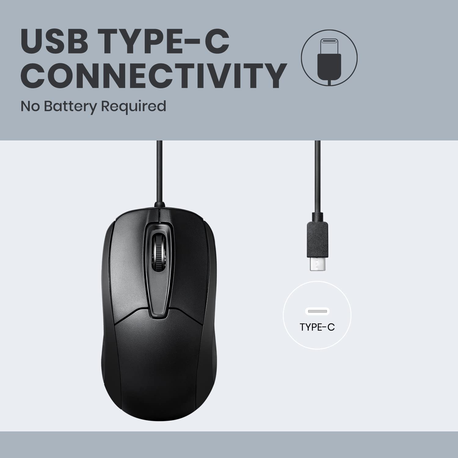 Foto 3 | Ratón Perixx Perimice-209c Usb Tipo C Con Cable Óptico 1000 Dpi - Venta Internacional.