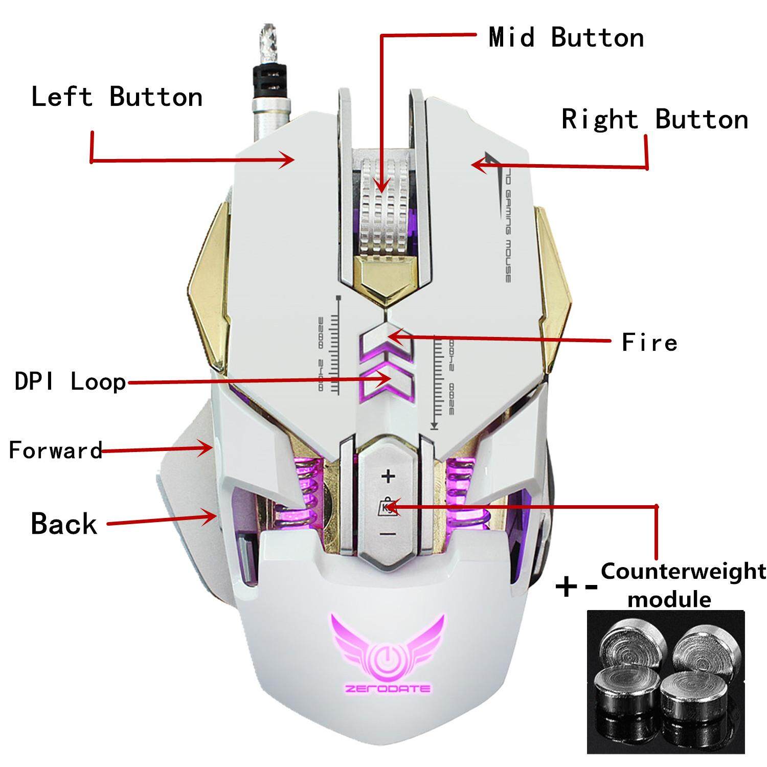 Ratón Para Juegos Xin Vision X300 De 7 Botones 1200/1600/2400/3200dp - Venta Internacional.