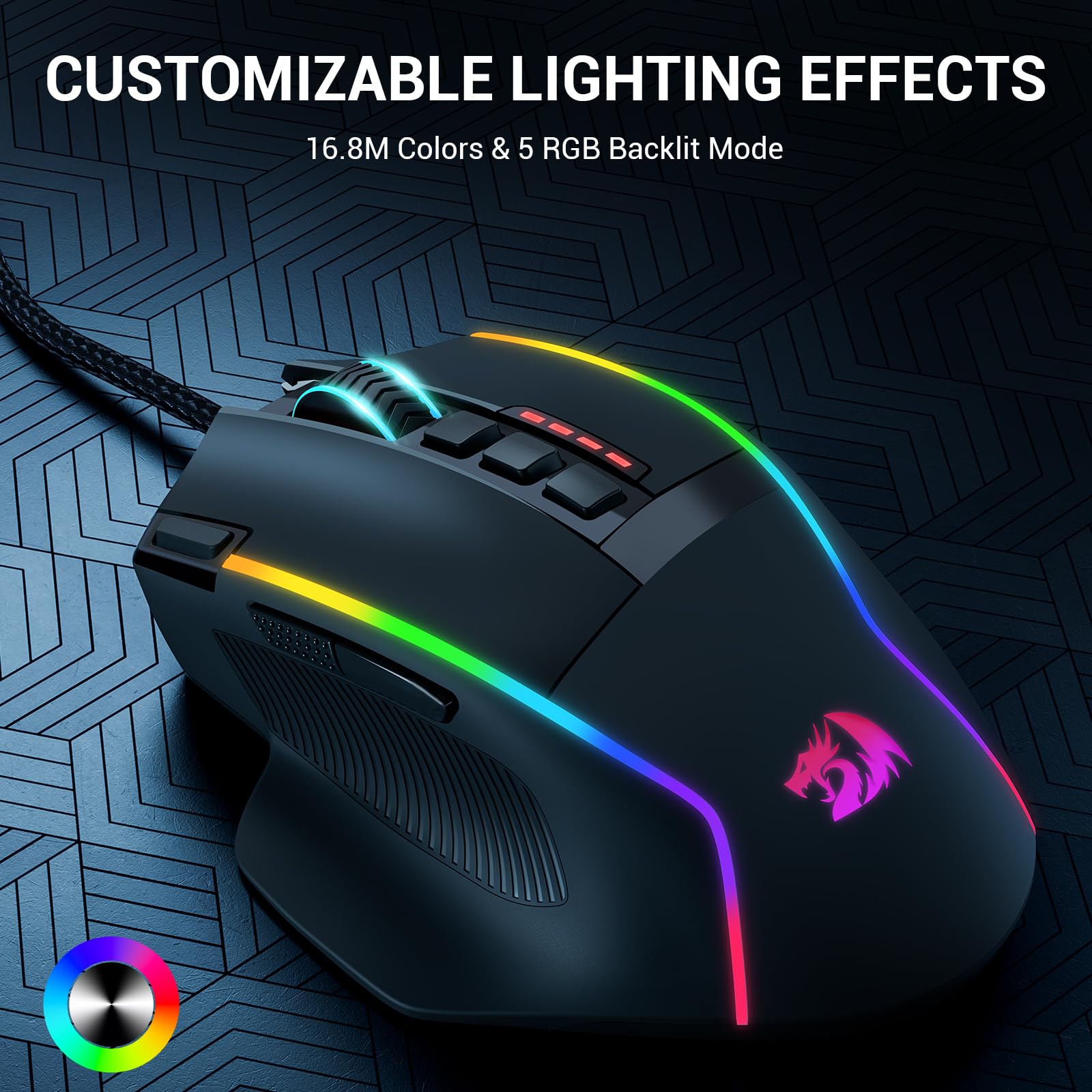 Foto 5 pulgar | Ratón Para Juegos Redragon Optical Sensor 26,000 Dpi Con Cable Rgb - Venta Internacional.