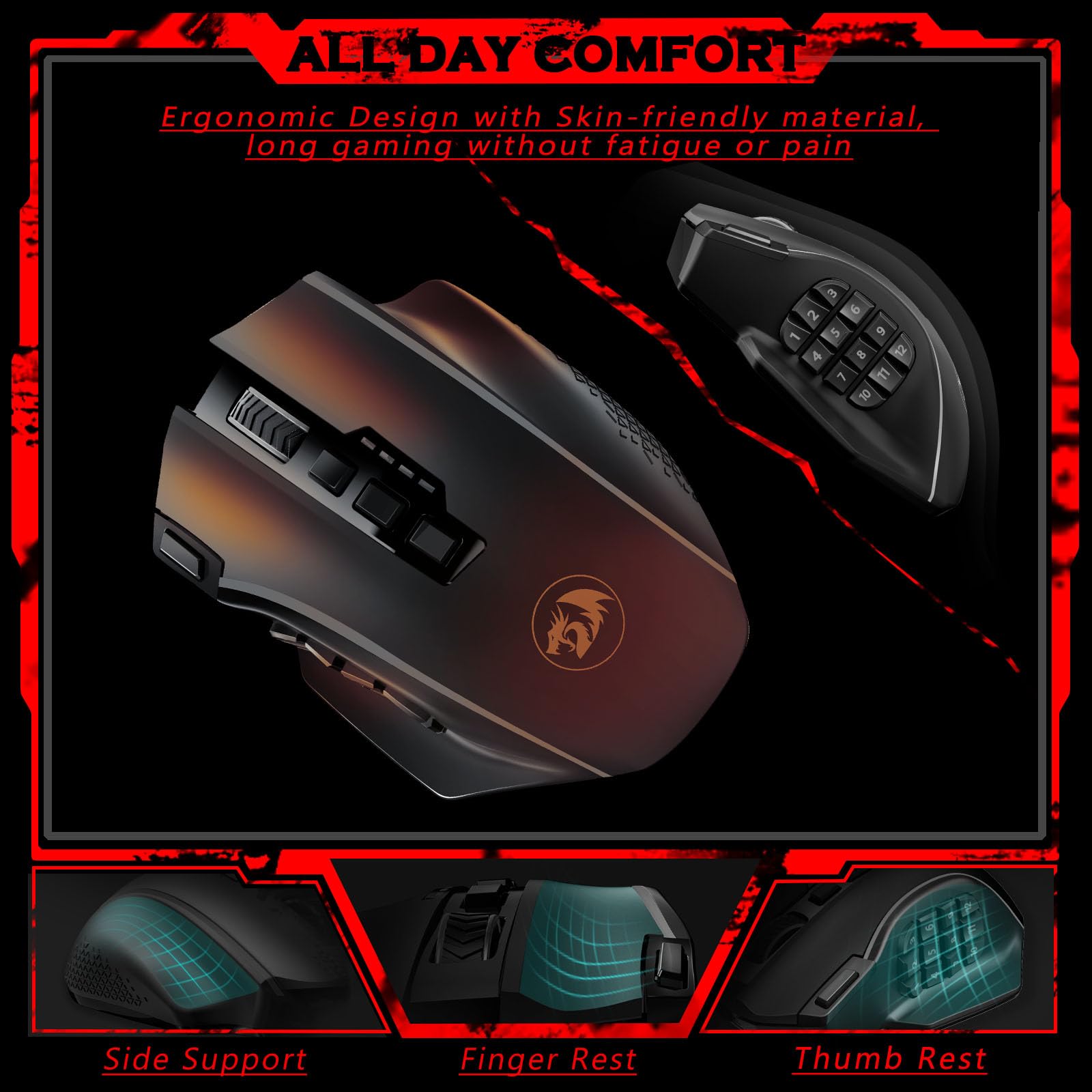Foto 8 pulgar | Ratón Inalámbrico Para Juegos Redragon M901p-ks 16.000 Dpi Rgb - Venta Internacional.