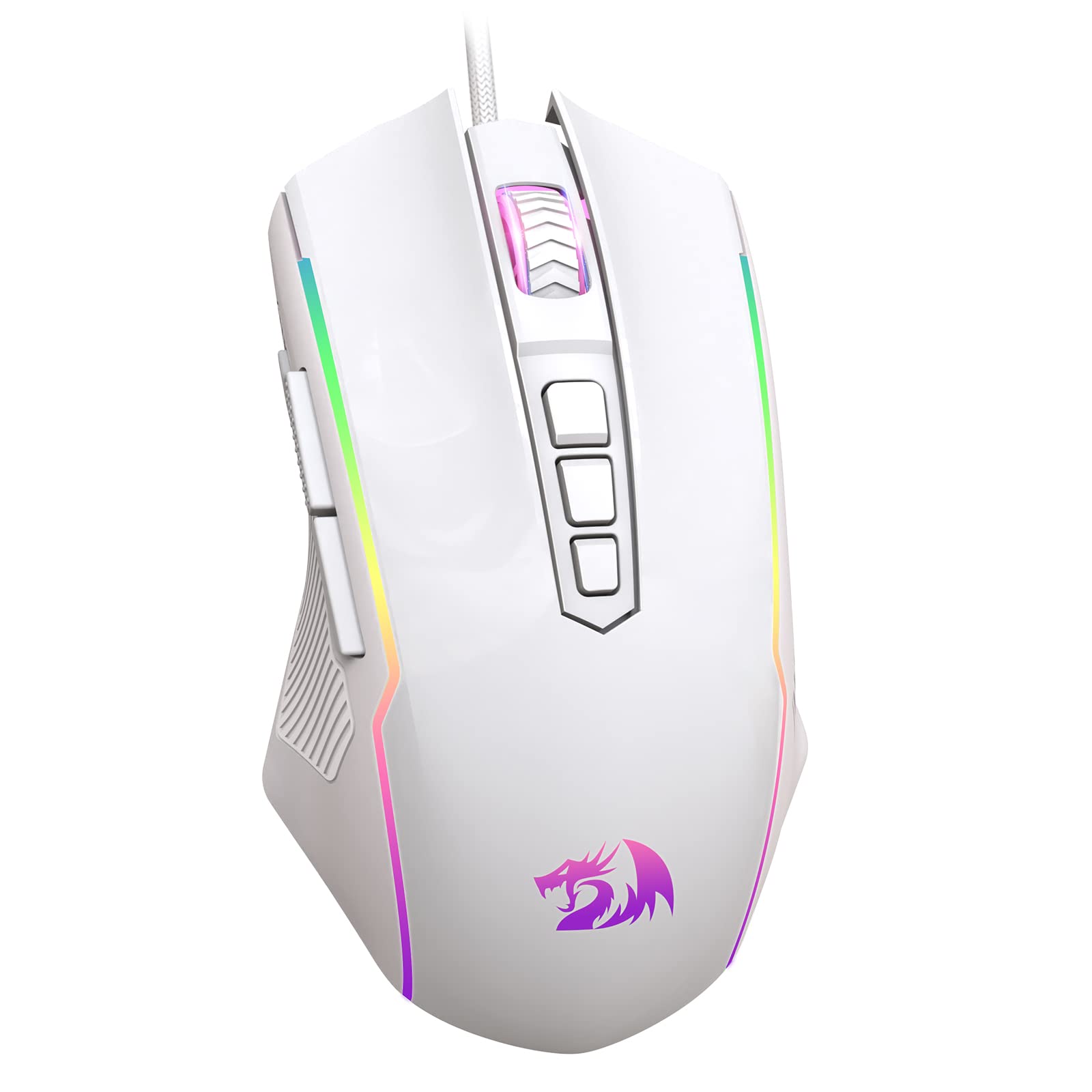Foto 2 pulgar | Ratón Para Juegos Redragon 8000 Dpi Con Retroiluminación Rgb De 9 Botones, Blanco - Venta Internacional.