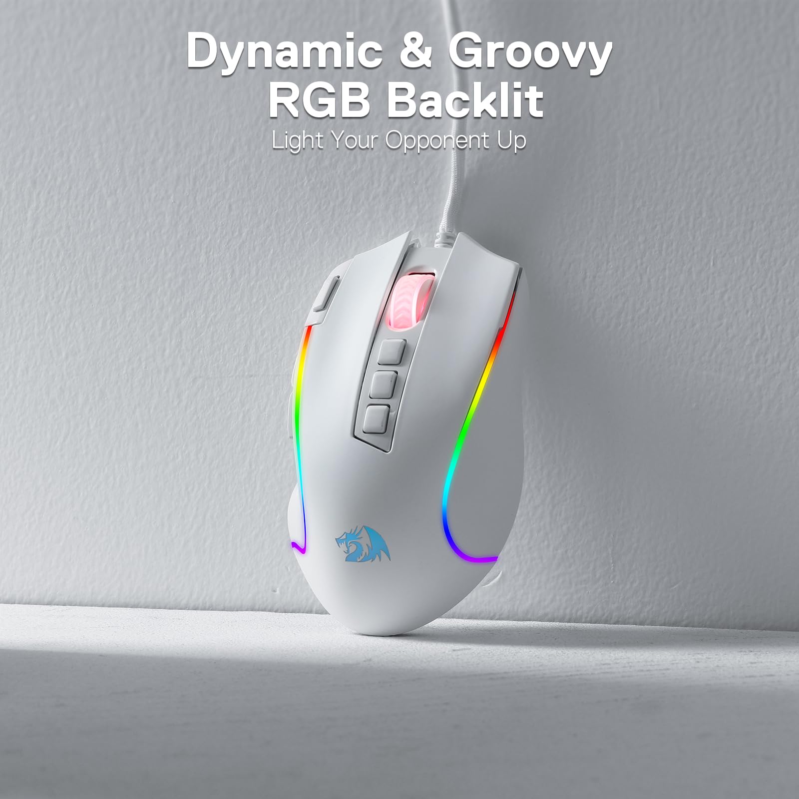Foto 7 pulgar | Ratón Para Juegos Redragon M612 Predator Rgb 8000 Dpi Con Cable Blanco - Venta Internacional.
